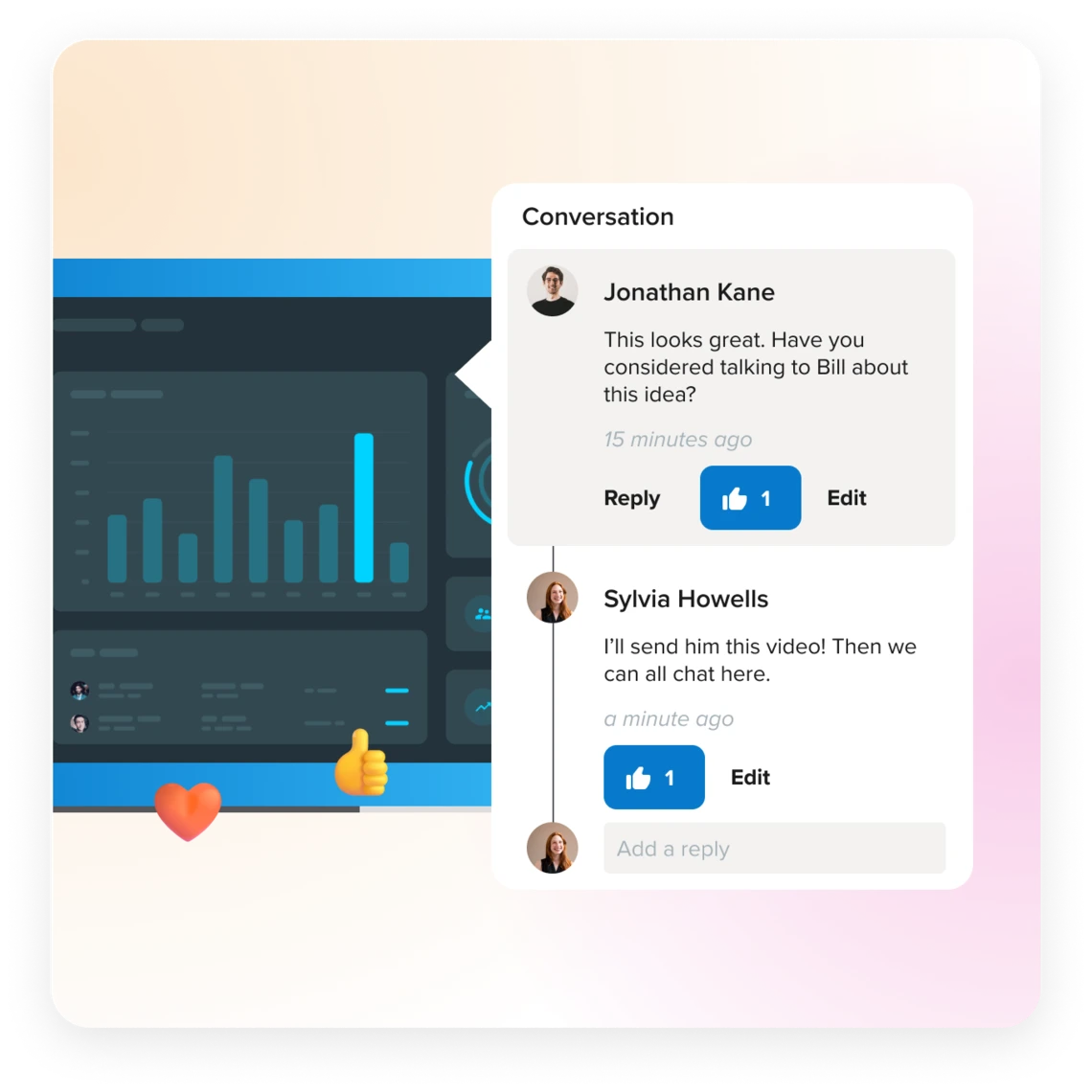 Screencast allows you to collaborate with your team on projects.