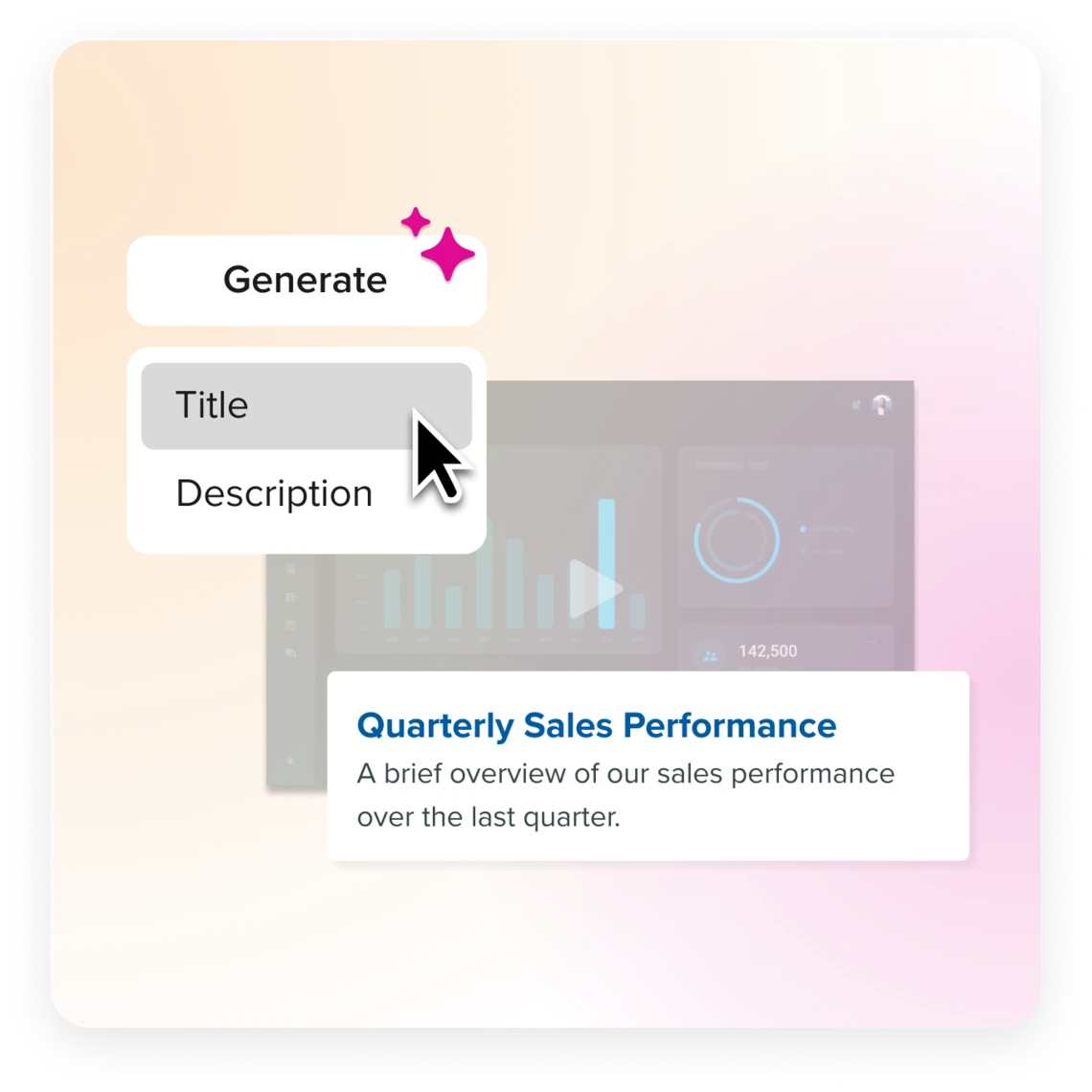 Let AI do the work with generative title, description and sections.