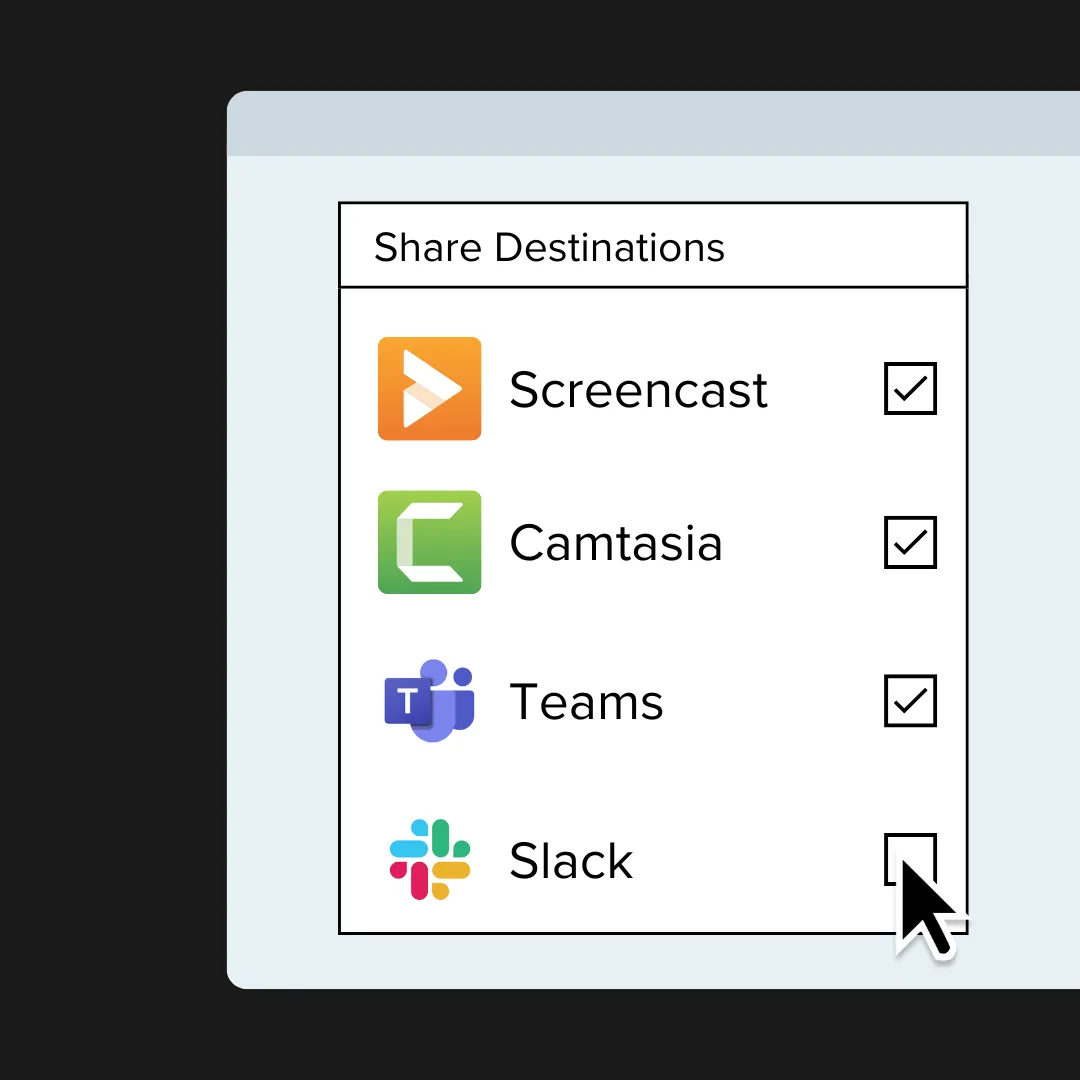 share destinations options
